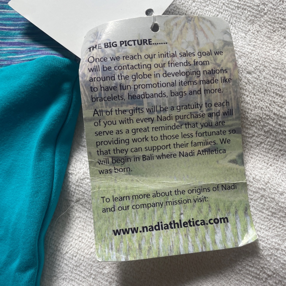 Small BLUE flared bell bottom festival leggings from Nadi Athletica - yoga pants - Picture 7 of 7